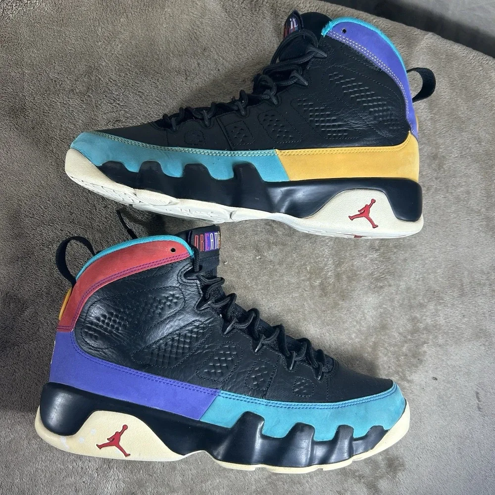 Nike Air Jordan 9 Retro Dream It Do It Mens Size 9 Black Multi 302370-065